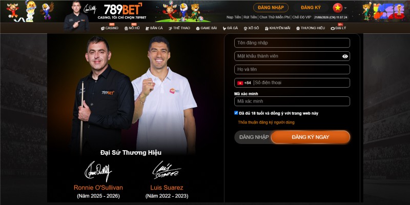Biểu mẫu điền thông tin đăng ký thành viên mới tại 789BET