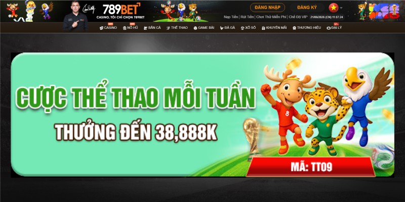 cược thể thao mỗi tuần 789bet