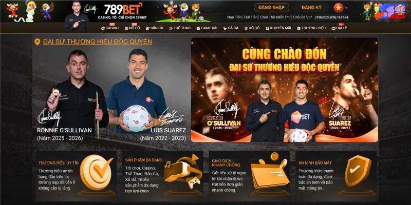 Giao diện trang chủ chính thức của nhà cái quốc tế 789BET