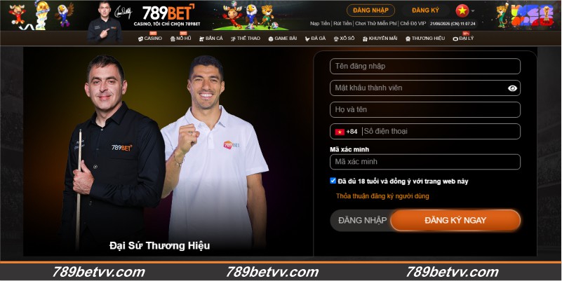 Giao diện đăng ký tài khoản 789BET chính thức trên máy tính