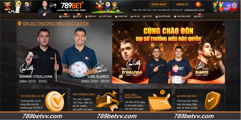 Giao diện trang chủ chính thức của nhà cái quốc tế 789BET
