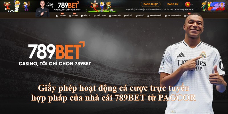 Giấy phép hoạt động cá cược trực tuyến hợp pháp của nhà cái 789BET từ PAGCOR