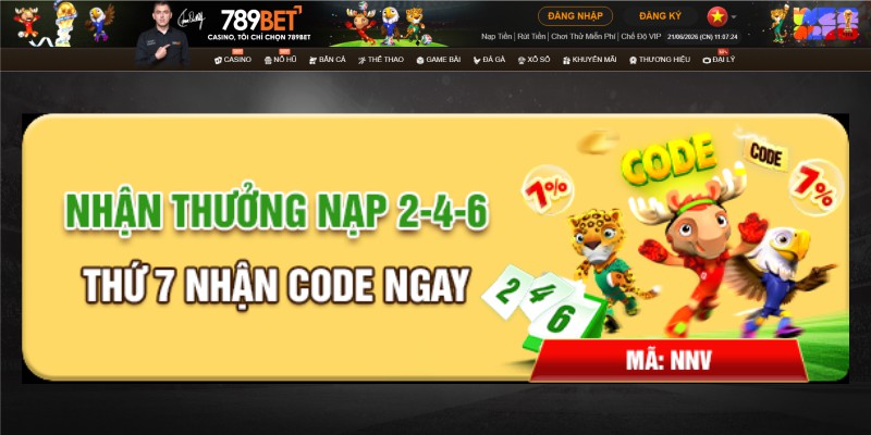 thưởng nạp 2 4 6