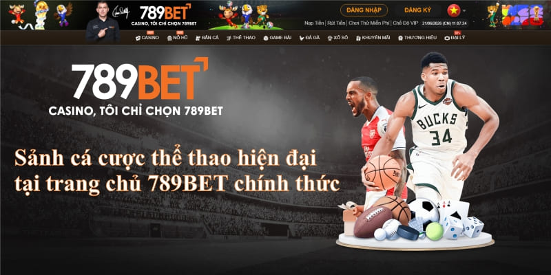 Sảnh cá cược thể thao hiện đại tại trang chủ 789BET chính thức