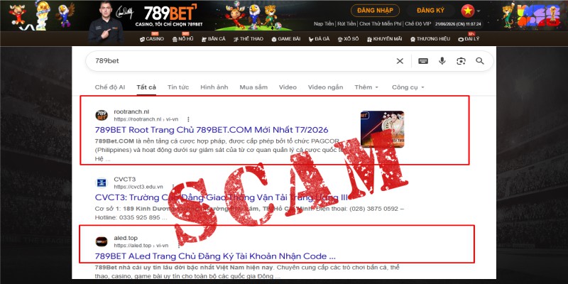 Cảnh báo mạo danh 789bet qua các website giả mạo trên internet
